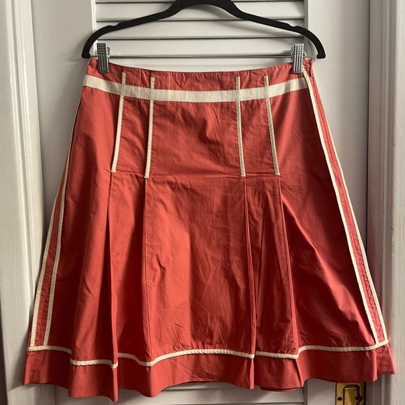 Anthropologie Dresses & Skirts - Anthropologie Sitwell Retro Coral &White Trim Fit/Flare Skirt.Size 6.Show Sample